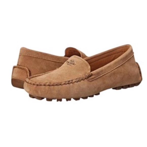 Euc Coach Amber Tan Suede Driving Mocs 